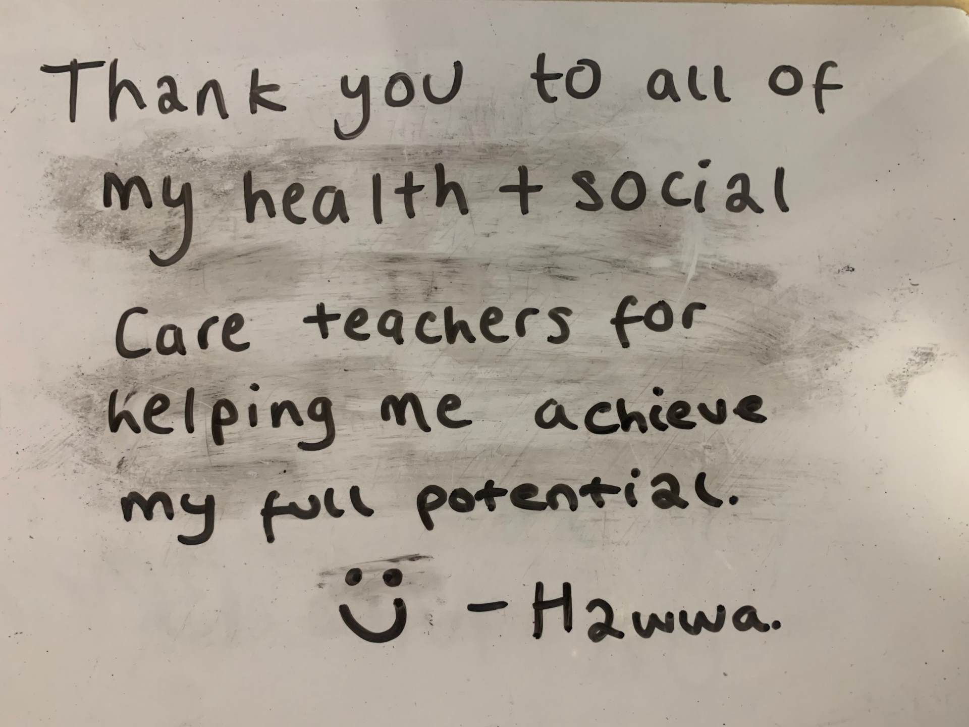 Hawwa's Message Message from Hawwa to BGGS staff
